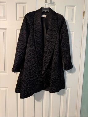 Cache Black Quilted Shawl-Collar Puffer Coat